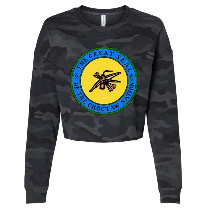 Choctaw Nation Flag Seal Choctaw Cropped Pullover Crew