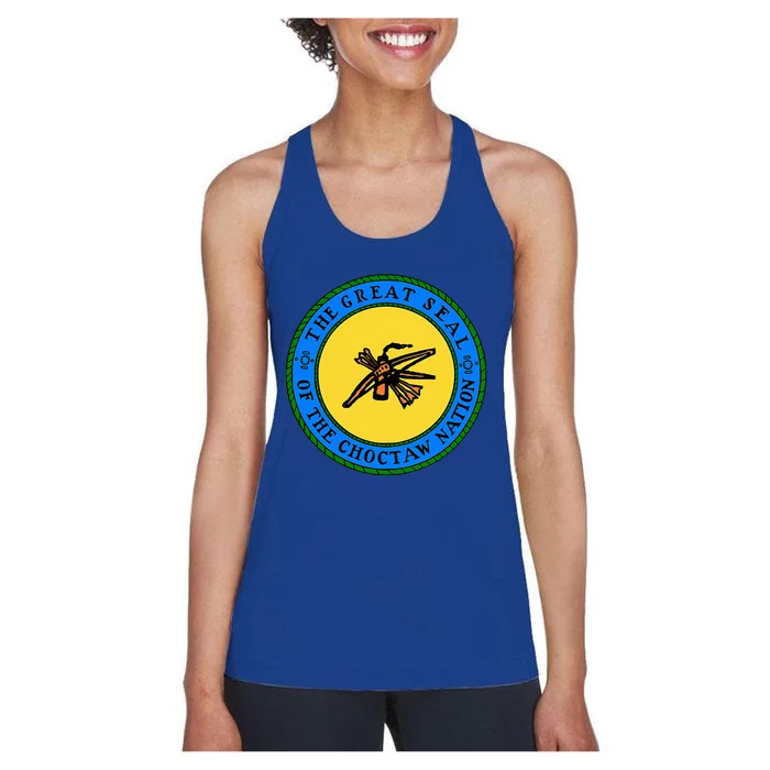 Choctaw Nation Flag Seal Choctaw Women's Racerback Tank