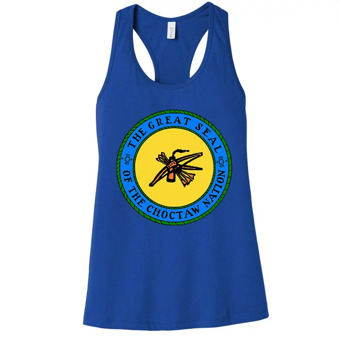 Choctaw Nation Flag Seal Choctaw Women's Racerback Tank