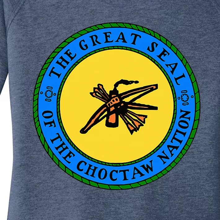 Choctaw Nation Flag Seal Choctaw Women's Perfect Tri Tunic Long Sleeve Shirt