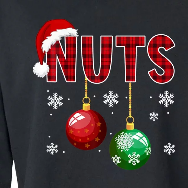 Chest Nuts Funny Matching Chestnuts Christmas Couples Nuts Cropped Pullover Crew