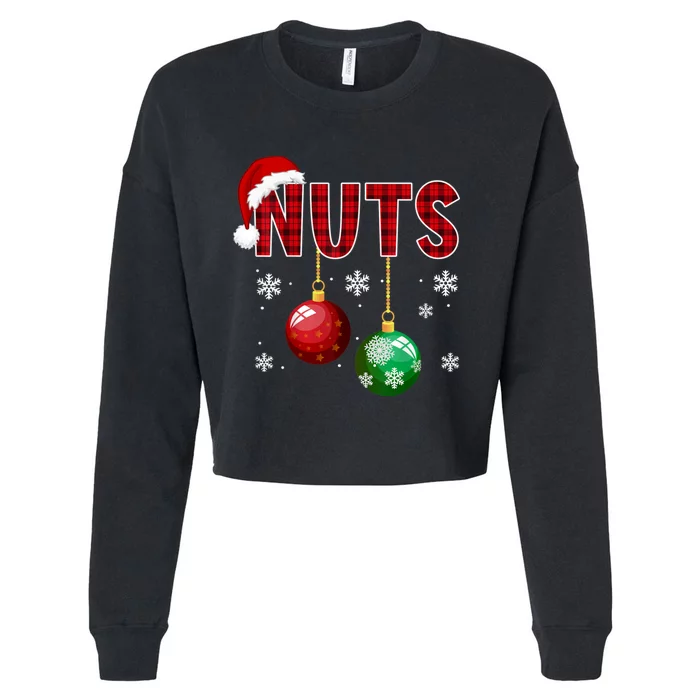 Chest Nuts Funny Matching Chestnuts Christmas Couples Nuts Cropped Pullover Crew