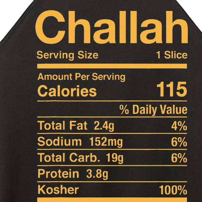 Challah Nutrition Facts Jewish Kosher Food Hanukkah Women’s Perfect Tri Rocker Tank