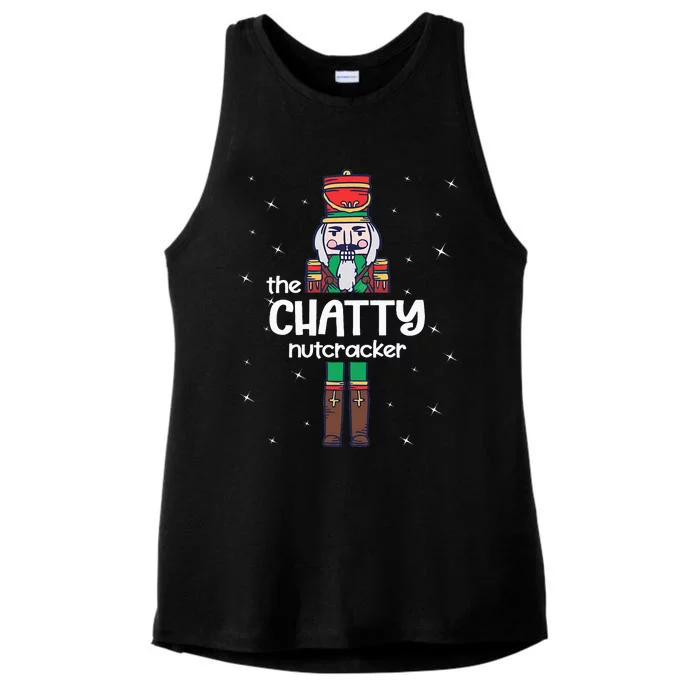 Chatty Nutcracker Family Matching Funny Pajama Ladies Tri-Blend Wicking Tank