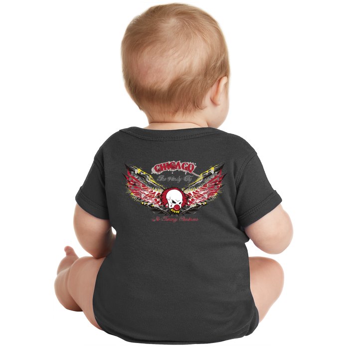 Chicago No Funny Business Clown Front & Back Baby Bodysuit