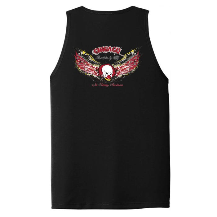 Chicago No Funny Business Clown Front & Back Performance Tank