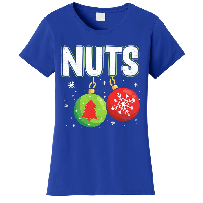 Chest Nuts Funny Matching Chestnuts Christmas Couples Nuts Meaningful Gift Women's T-Shirt