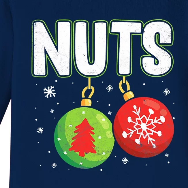 Chest Nuts Funny Matching Chestnuts Christmas Couples Nuts Meaningful Gift Baby Long Sleeve Bodysuit