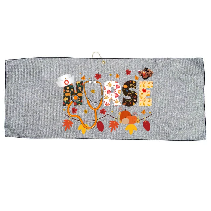 Cute Nurse Fall Thanksgiving Autumn Large Microfiber Waffle Golf Towel