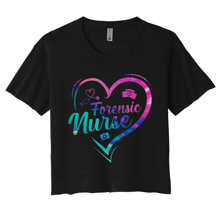 Correctional Nurse Forensic Heart Nurse Corrections Nursing Women's Crop Top Tee