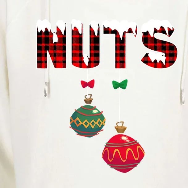 Chest Nuts Funny Matching Chestnuts Christmas Couples Nuts Cool Gift Womens Funnel Neck Pullover Hood