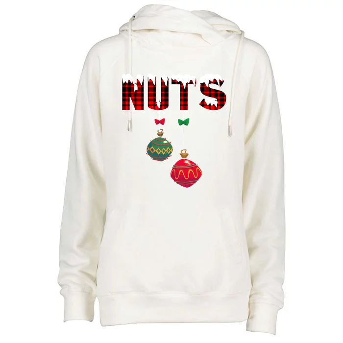 Chest Nuts Funny Matching Chestnuts Christmas Couples Nuts Cool Gift Womens Funnel Neck Pullover Hood