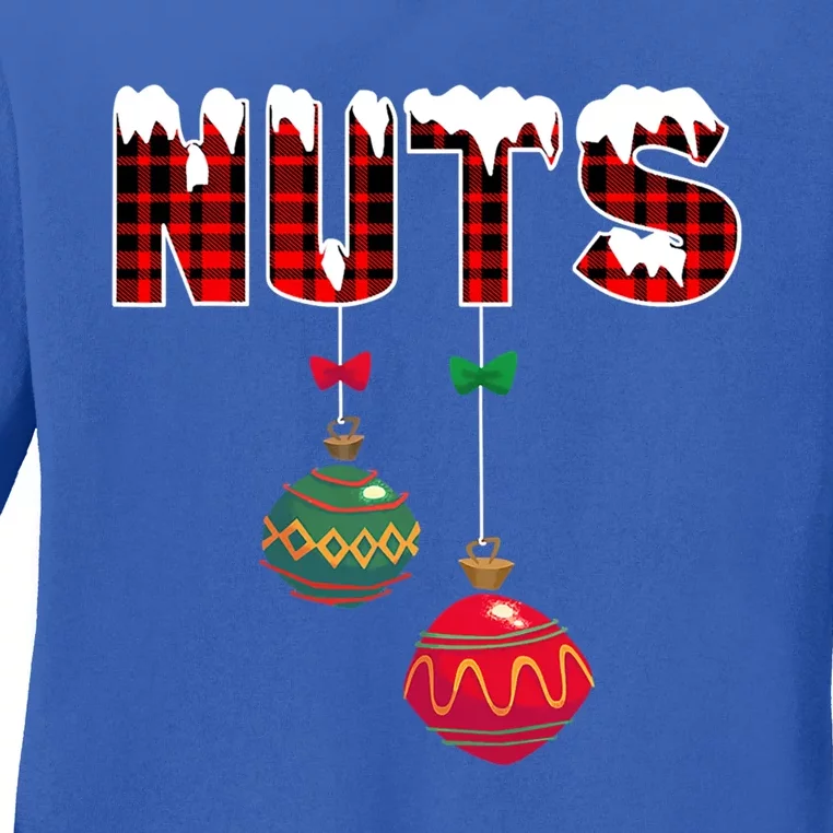 Chest Nuts Funny Matching Chestnuts Christmas Couples Nuts Cool Gift Ladies Long Sleeve Shirt