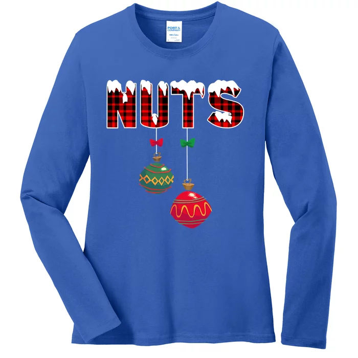 Chest Nuts Funny Matching Chestnuts Christmas Couples Nuts Cool Gift Ladies Long Sleeve Shirt