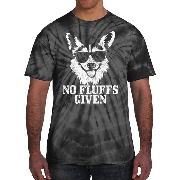 Corgi No Fluffs Given Dog Mom Dad Funny Corgi Tie-Dye T-Shirt