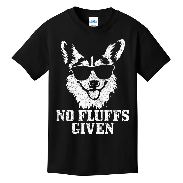 Corgi No Fluffs Given Dog Mom Dad Funny Corgi Kids T-Shirt