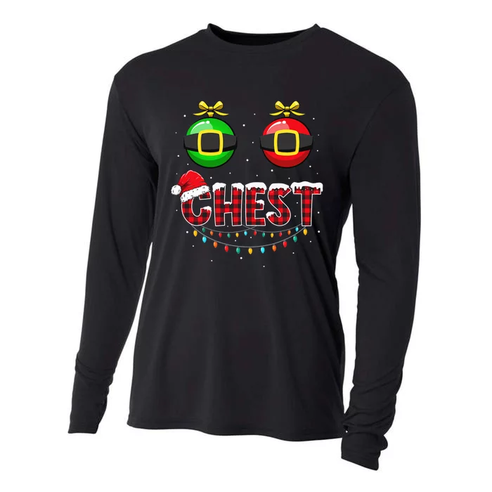 Chest Nuts Funny Matching Chestnuts Christmas Couples Chest Cooling Performance Long Sleeve Crew