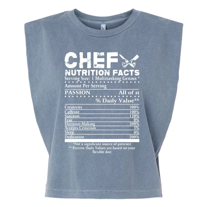 Chef Nutrition Facts Cool Chef Tee Gift For Chefs Garment-Dyed Women's Muscle Tee