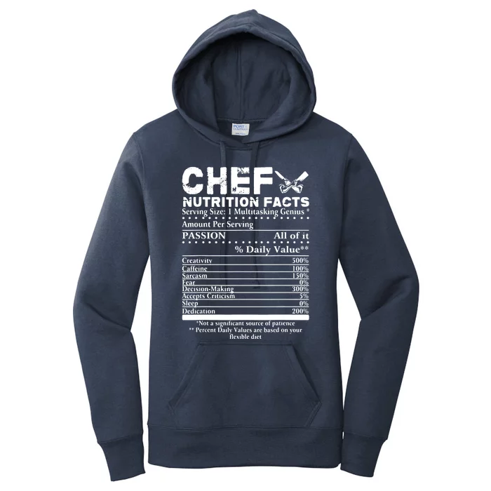 Chef Nutrition Facts Cool Chef Tee Gift For Chefs Women's Pullover Hoodie