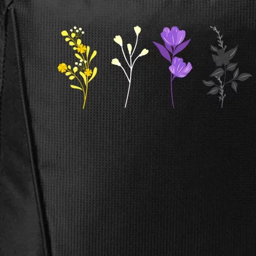 Cute Nonbinary Flowers Lgbtq Pride Floral Lgbt Nonbinary Cute Gift City Backpack