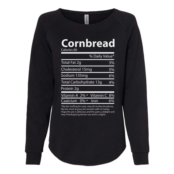 Cornbread Nutrition Facts Funny Thanksgiving Food Womens California Wash Sweatshirt