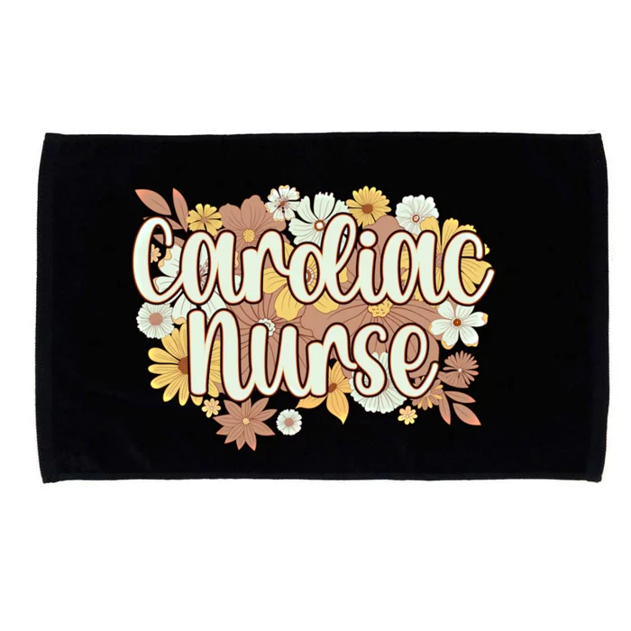 Cardiac Nurse Flowers Cardiac Nursing Funny Gift Microfiber Hand Towel