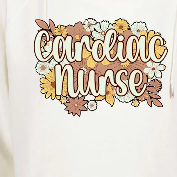 Cardiac Nurse Flowers Cardiac Nursing Funny Gift Womens Funnel Neck Pullover Hood