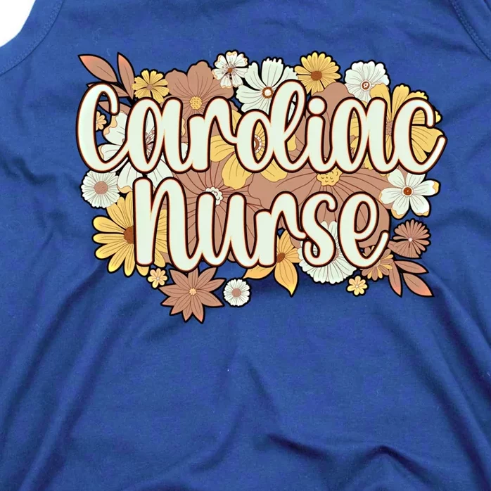 Cardiac Nurse Flowers Cardiac Nursing Funny Gift Tank Top