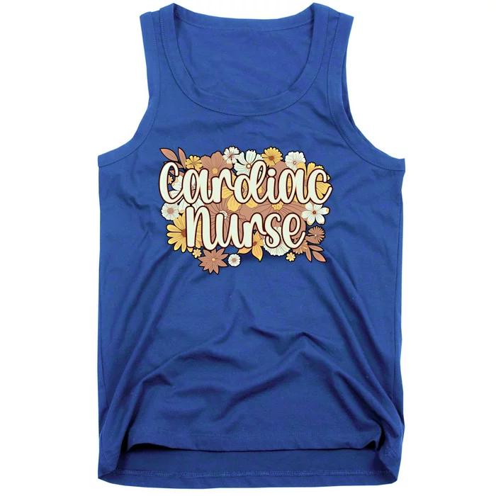 Cardiac Nurse Flowers Cardiac Nursing Funny Gift Tank Top