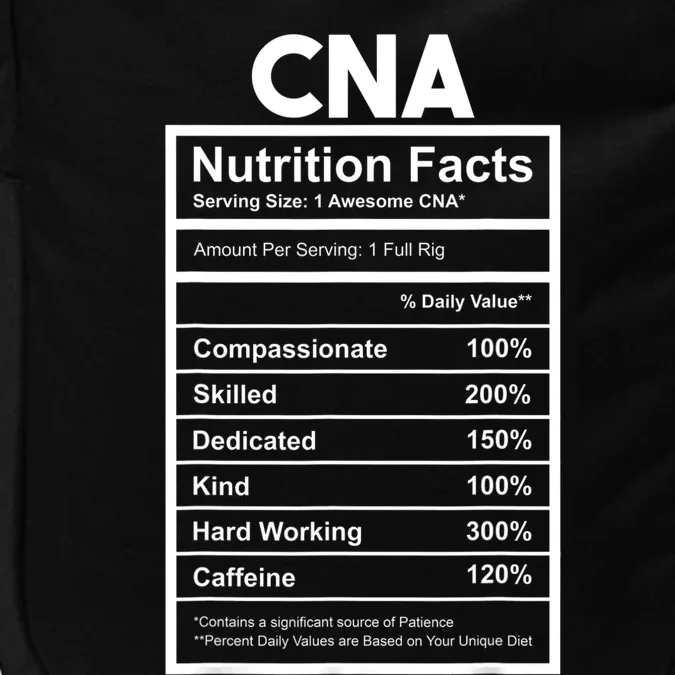 CNA Nutrition Facts Certified Nursing Assistant Impact Tech Backpack