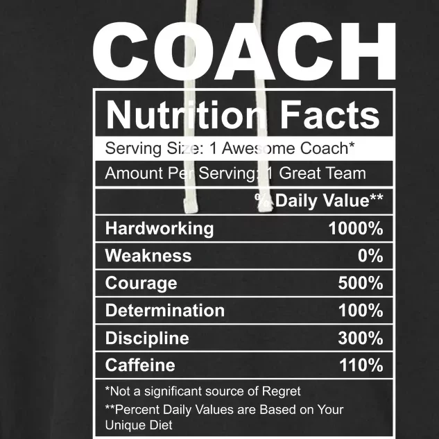 Coach Nutrition Facts Funny Garment-Dyed Fleece Hoodie