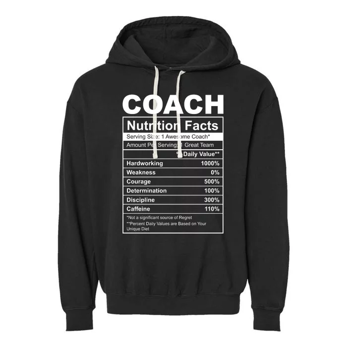 Coach Nutrition Facts Funny Garment-Dyed Fleece Hoodie