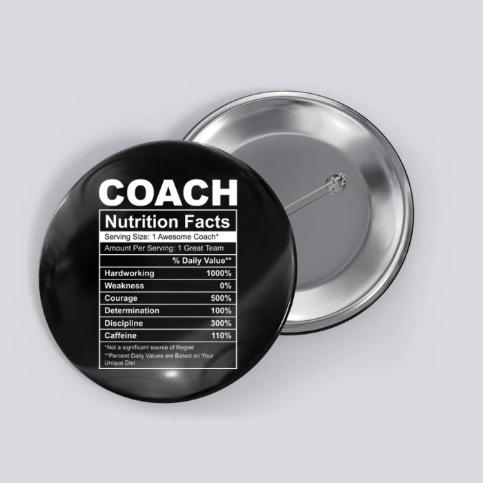 Coach Nutrition Facts Funny Button