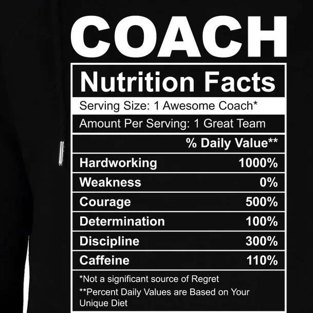 Coach Nutrition Facts Funny Womens Funnel Neck Pullover Hood