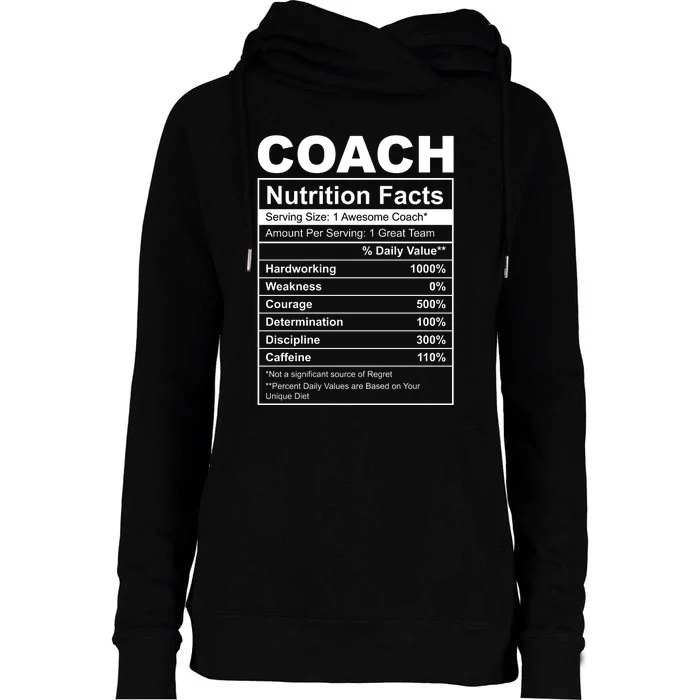 Coach Nutrition Facts Funny Womens Funnel Neck Pullover Hood