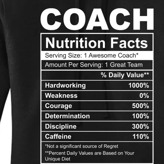 Coach Nutrition Facts Funny Women's Pullover Hoodie