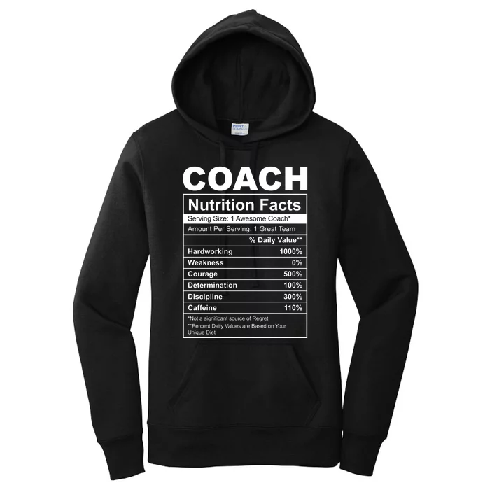 Coach Nutrition Facts Funny Women's Pullover Hoodie