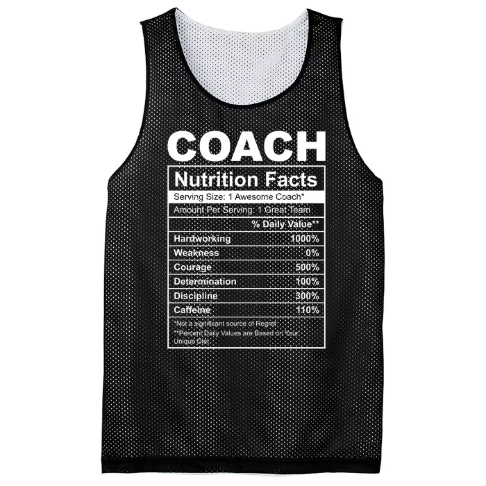 Coach Nutrition Facts Funny Mesh Reversible Basketball Jersey Tank