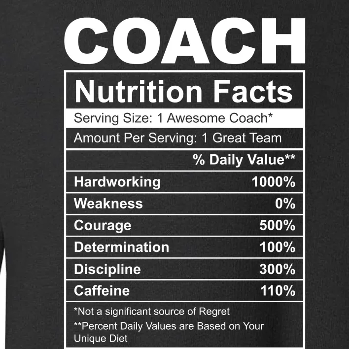 Coach Nutrition Facts Funny Toddler Sweatshirt