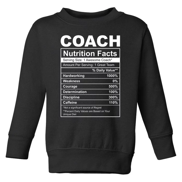 Coach Nutrition Facts Funny Toddler Sweatshirt