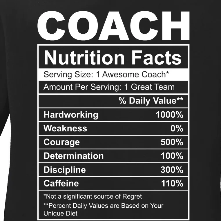 Coach Nutrition Facts Funny Ladies Long Sleeve Shirt