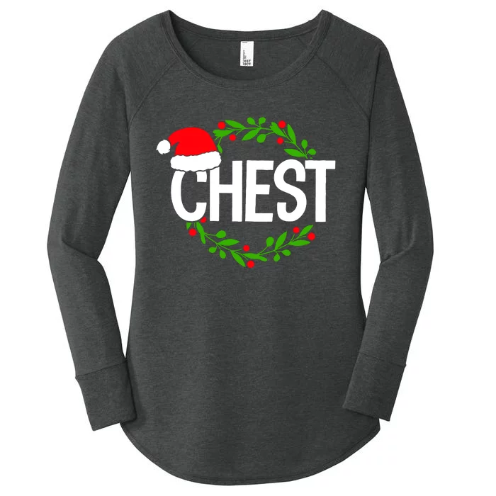 Chest Nuts Funny Matching Chestnuts Christmas Couples Nuts Women's Perfect Tri Tunic Long Sleeve Shirt