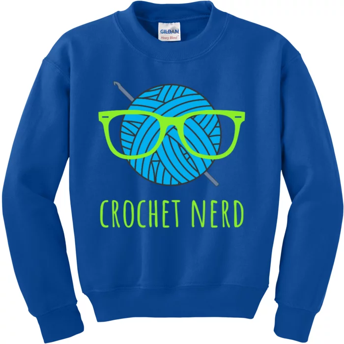 Crochet Nerd Funny Grandma Mom Crocheting Yarn Lover Gift Kids Sweatshirt