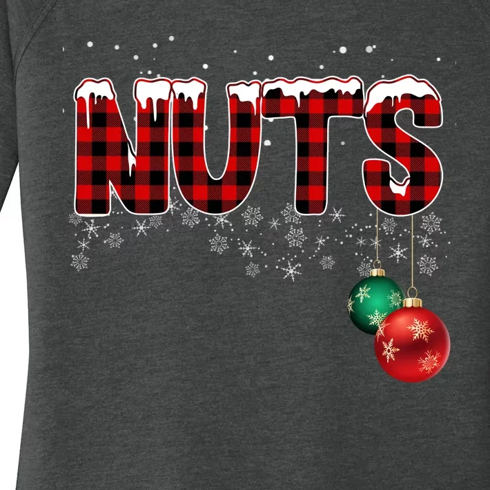 Chest Nuts Funny Matching Chestnuts Christmas Couples Women’s Perfect Tri Tunic Long Sleeve Shirt