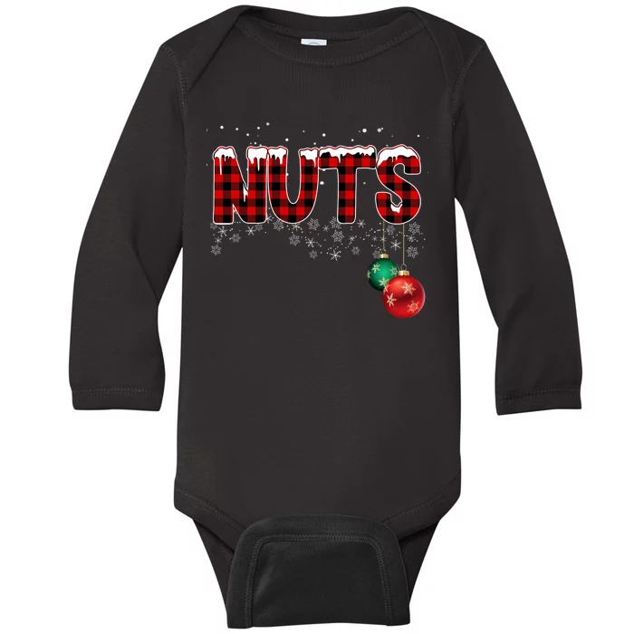 Chest Nuts Funny Matching Chestnuts Christmas Couples Baby Long Sleeve Bodysuit