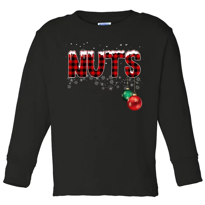 Chest Nuts Funny Matching Chestnuts Christmas Couples Toddler Long Sleeve Shirt