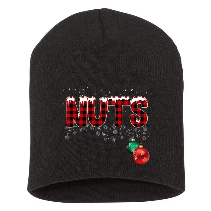 Chest Nuts Funny Matching Chestnuts Christmas Couples Short Acrylic Beanie