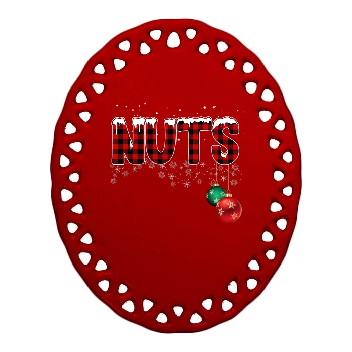 Chest Nuts Funny Matching Chestnuts Christmas Couples Oval Ornament