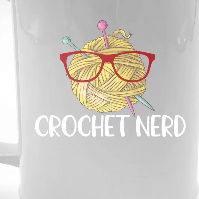 Crochet Nerd Funny Grandma Mom Crocheting Yarn Lover Gift Front & Back Beer Stein