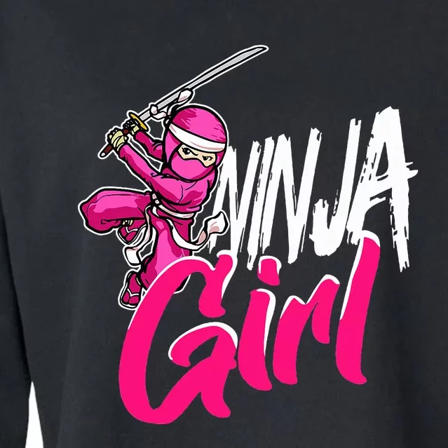 Cute Ninja Fighter Costume Ninja Cropped Pullover Crew